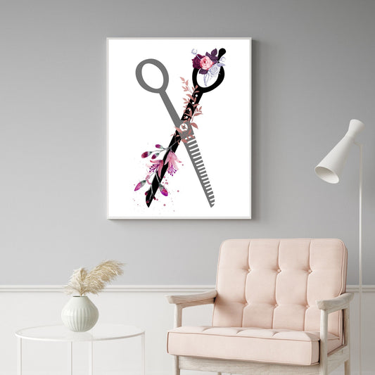 Hair Scissors With Flowers 3