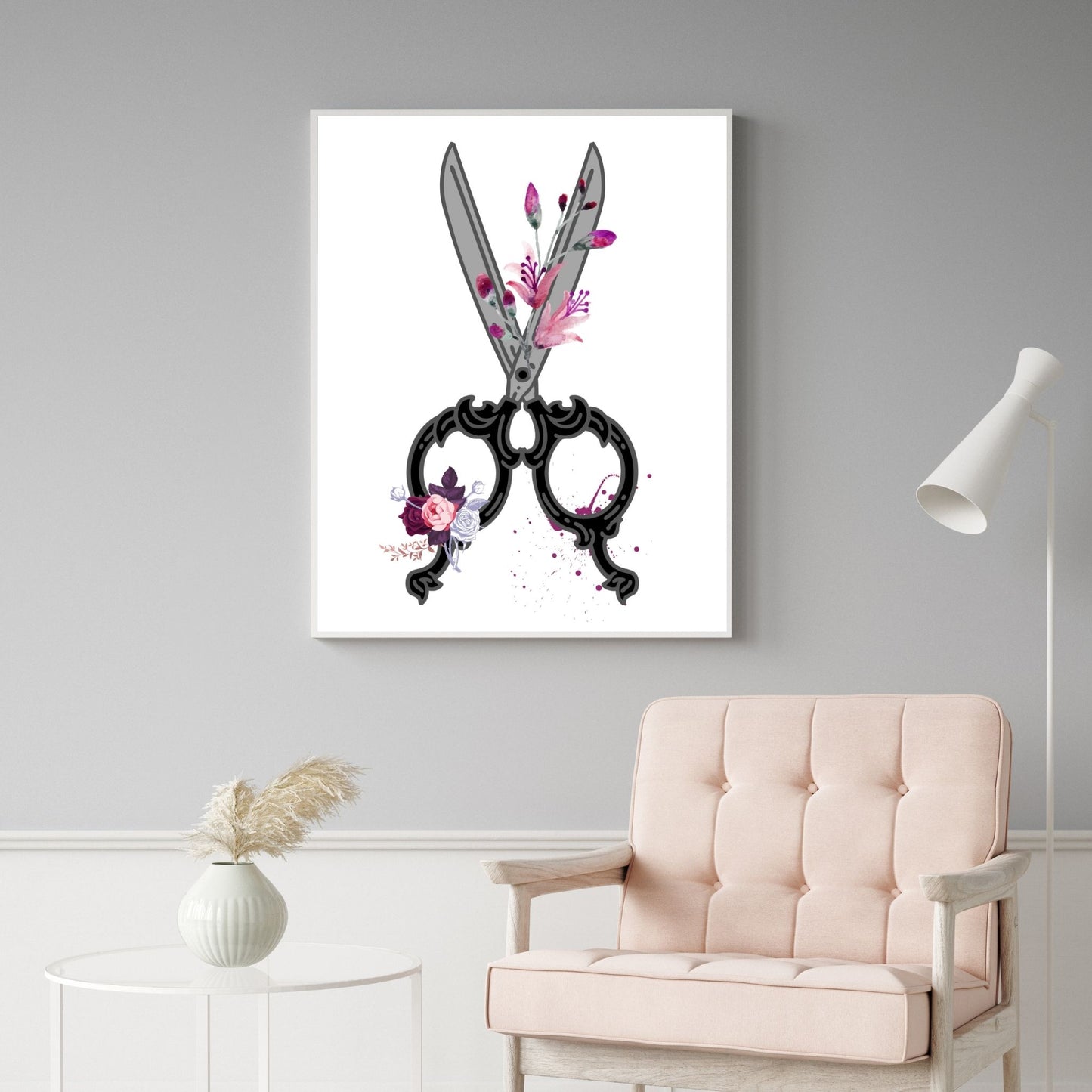 Hair Scissor With Flowers 1
