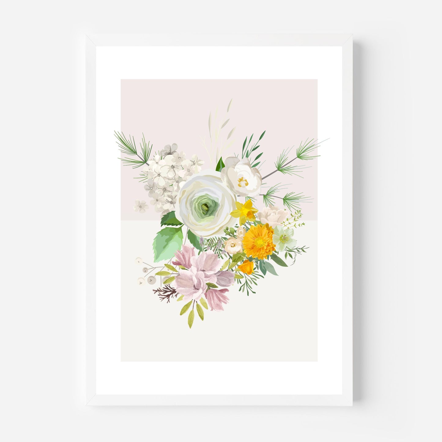 White Minimalist Flower
