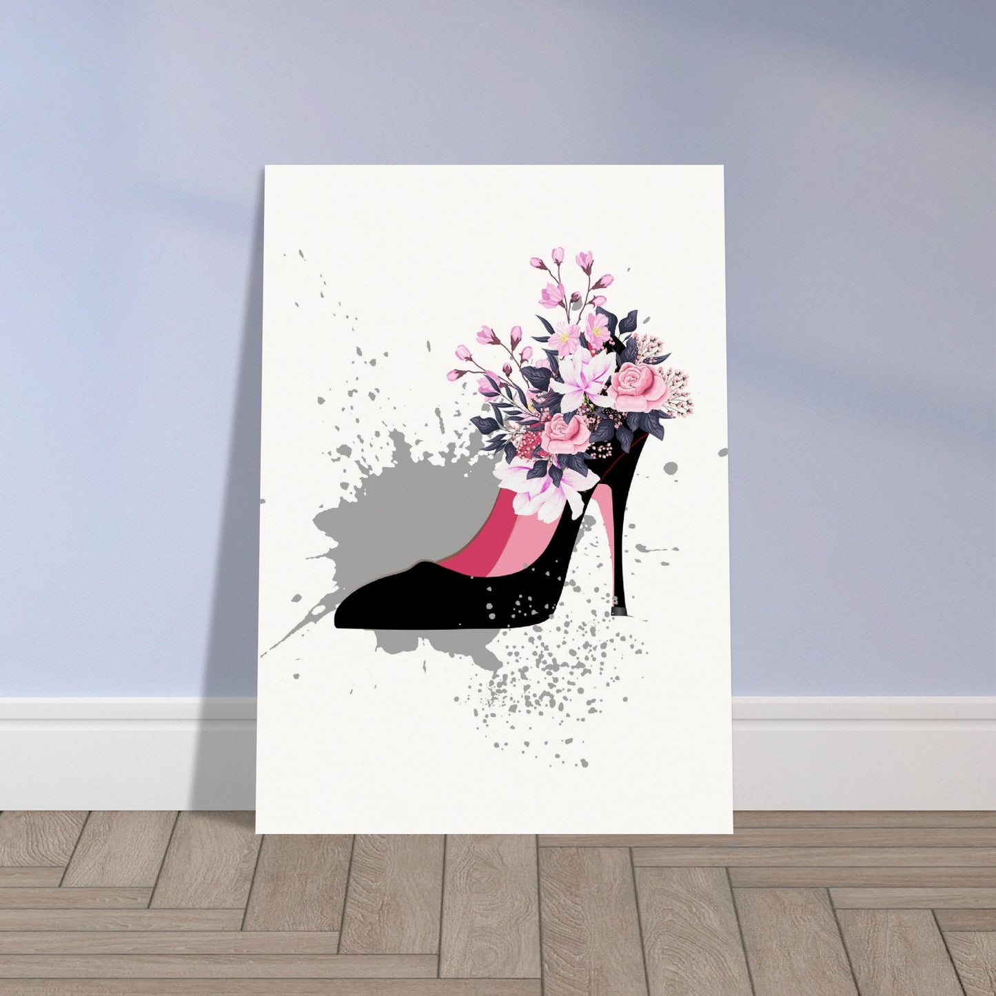 Black Shoe With Flowers