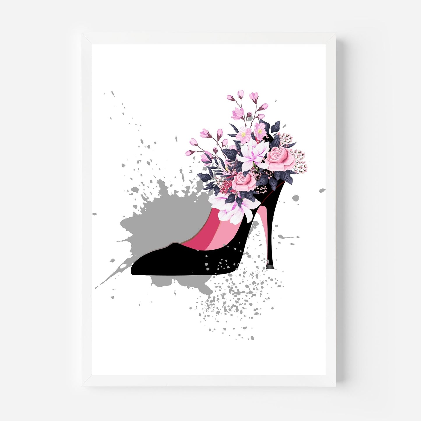 Black Shoe With Flowers