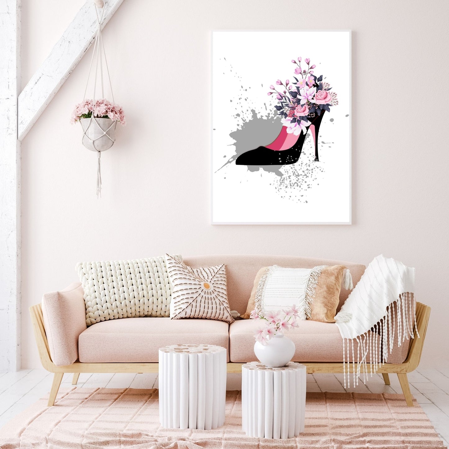 Black Shoe With Flowers