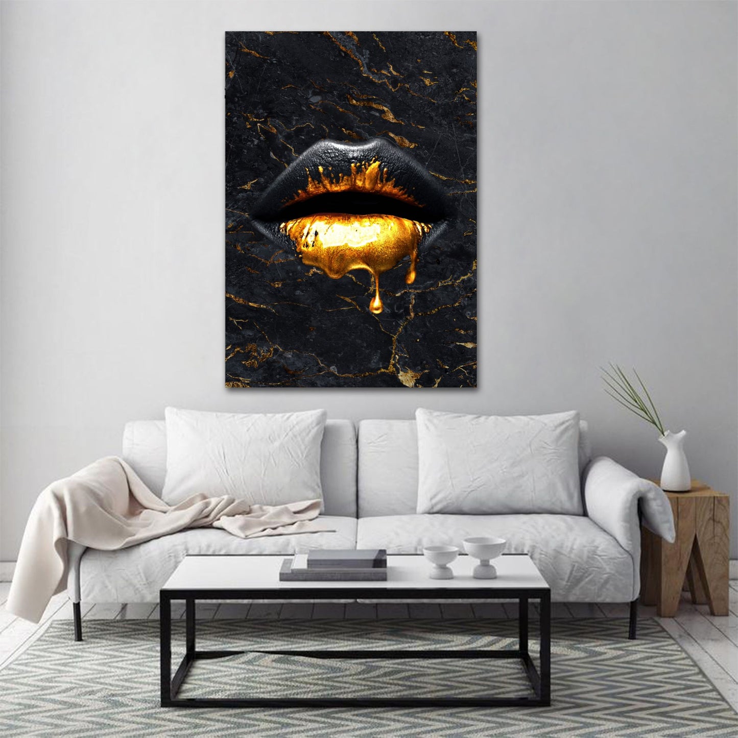 Marble Gold Lips